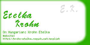 etelka krohn business card